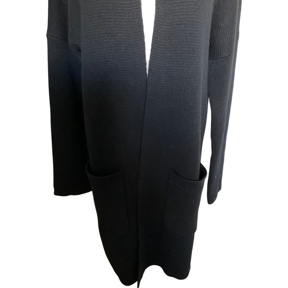 J. Crew Women's Medium Black Cardigan Sweater Knit Pockets Long Knit Winter - Picture 9 of 9